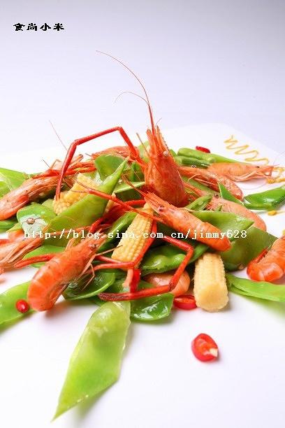 兰豆玉米小河虾的做法