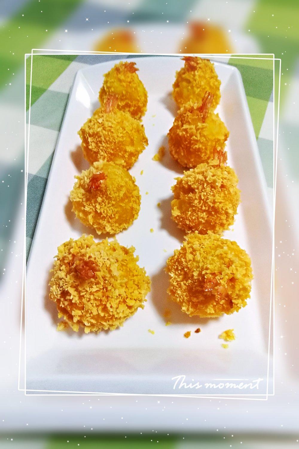 黄金流心芝士土豆虾球