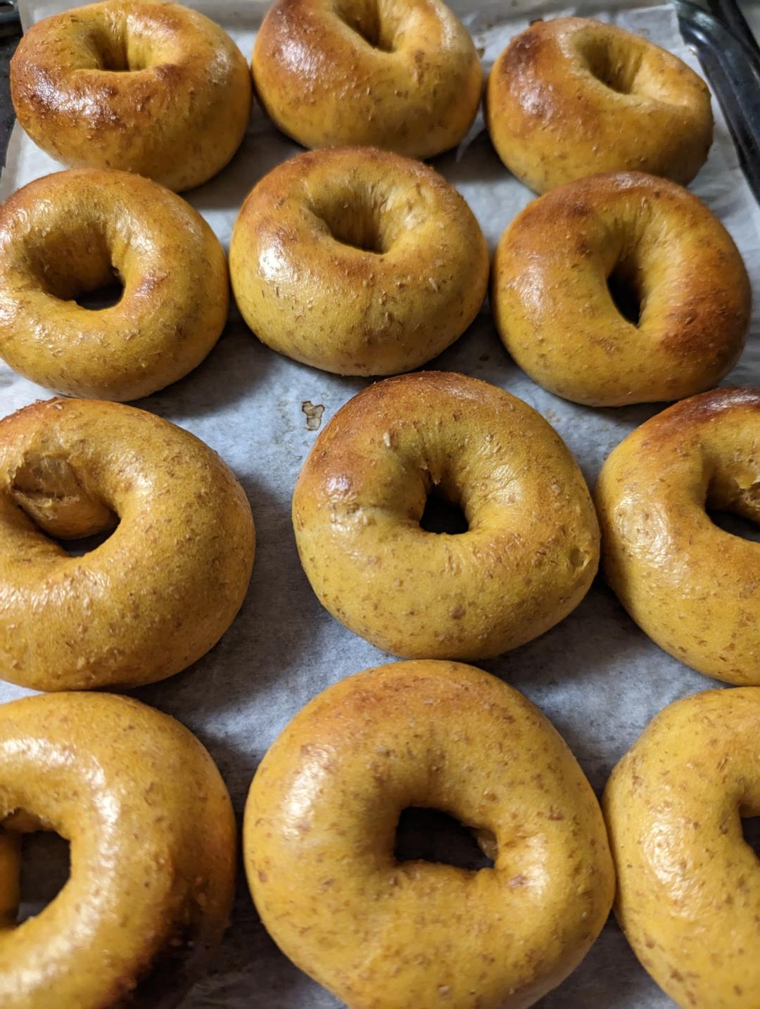 无油无糖全麦南瓜贝果（内附贝果超详细整形视频）