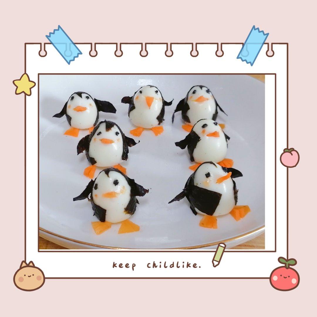 儿童创意餐：卡通企鹅鹌鹑蛋