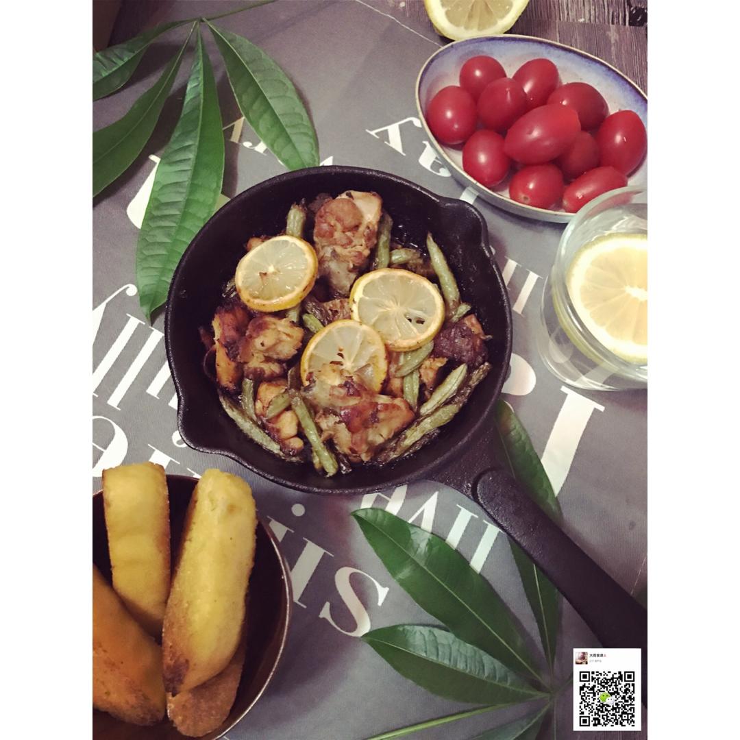 【健康三餐】烤鸡腿+干煸豆角