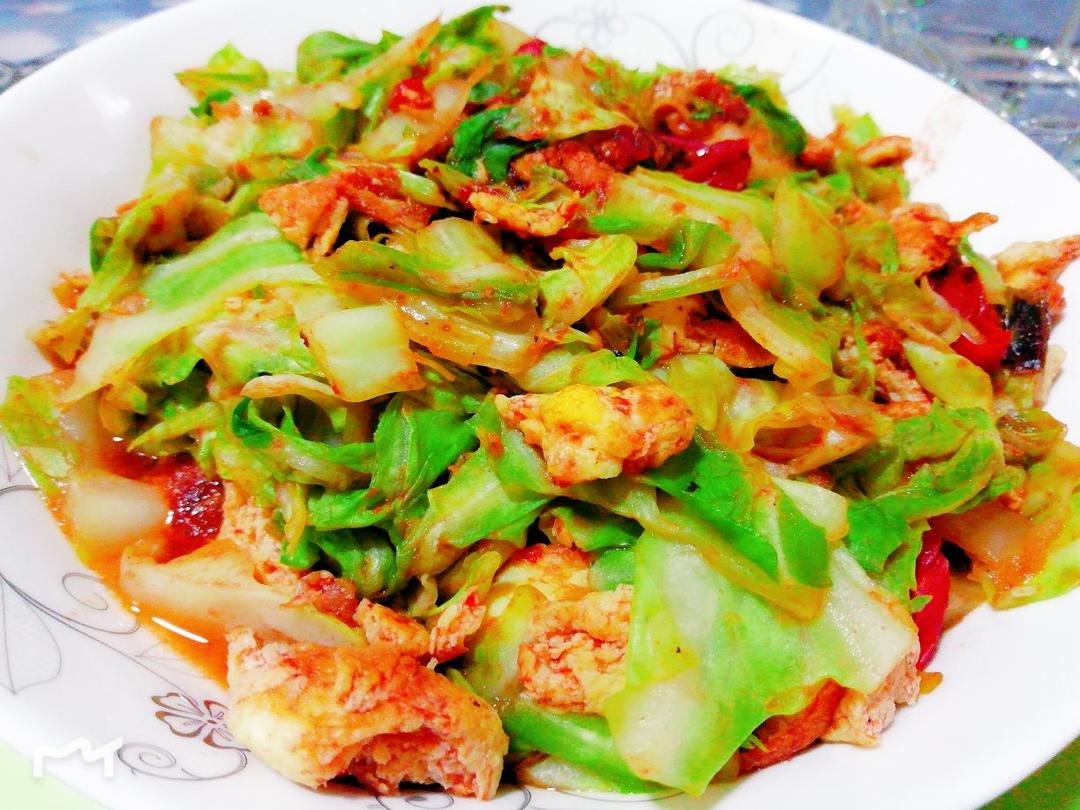 西红柿圆白菜炒蛋