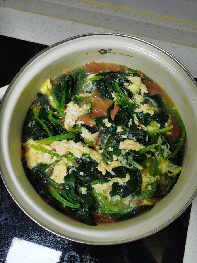 番茄鸡蛋菠菜汤