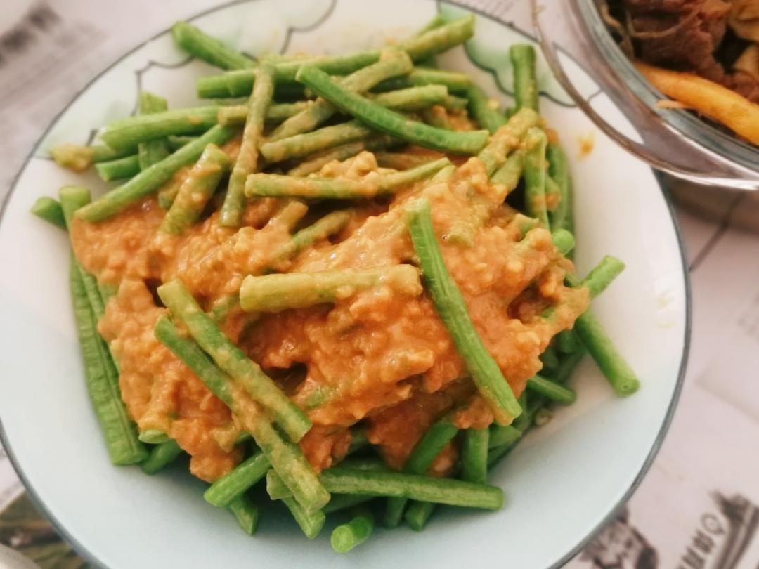 蒜泥芥辣拌豇豆的做法