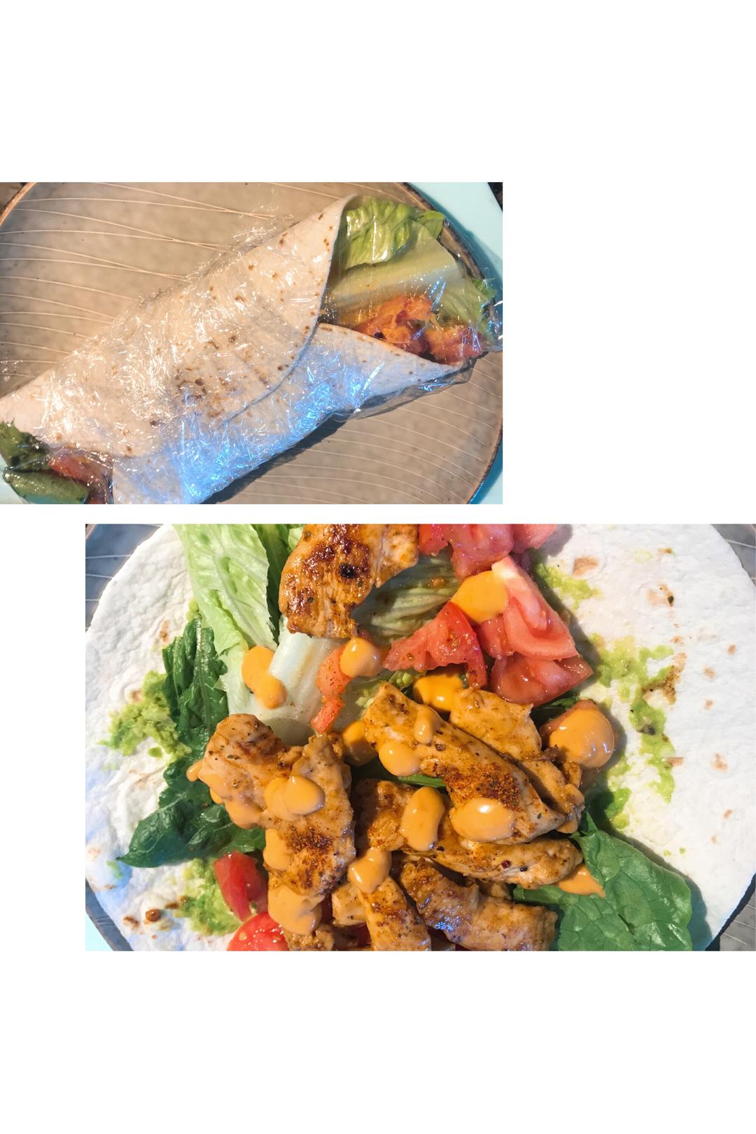 牛油果鸡肉卷饼