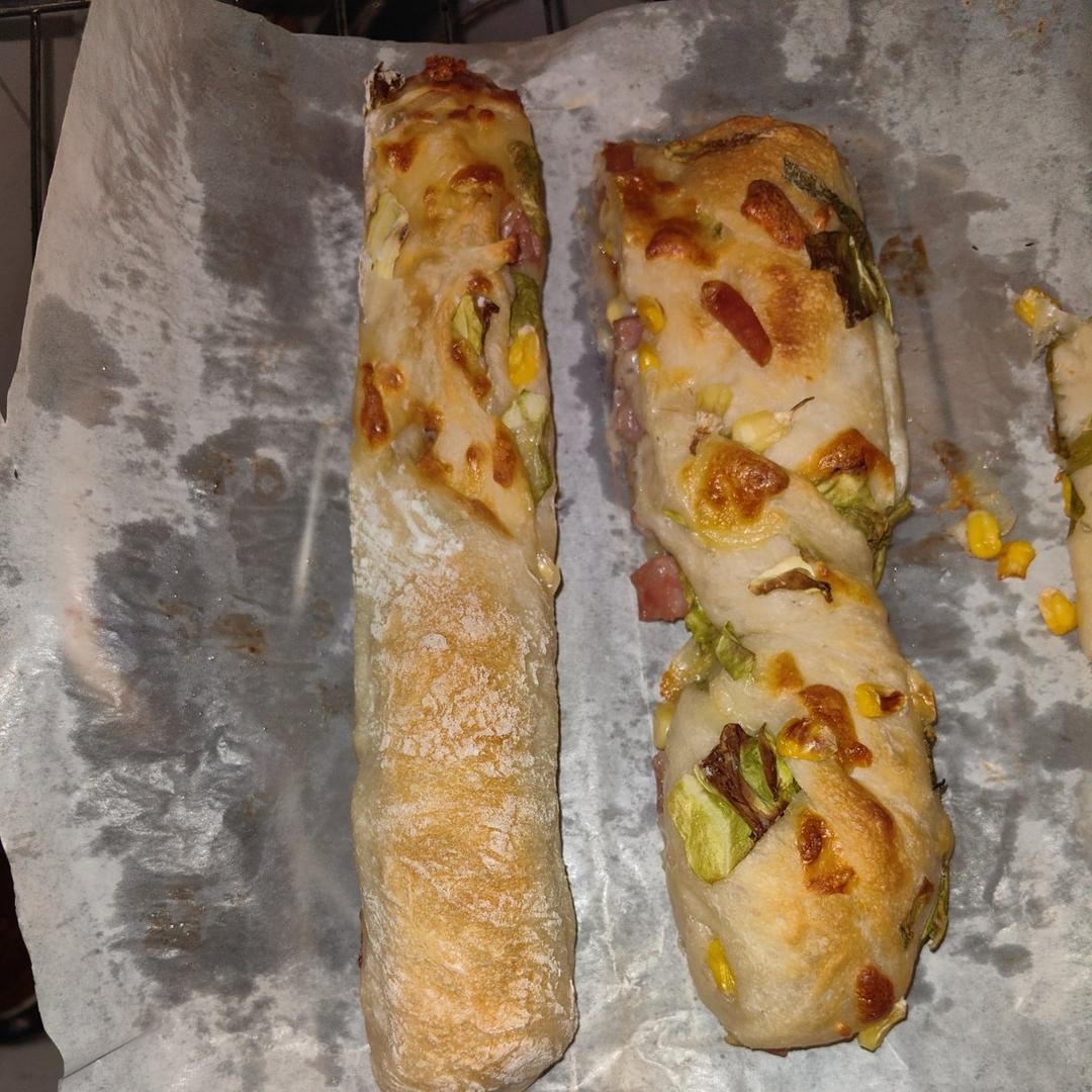 免揉面的全麦恰巴塔扭扭棒