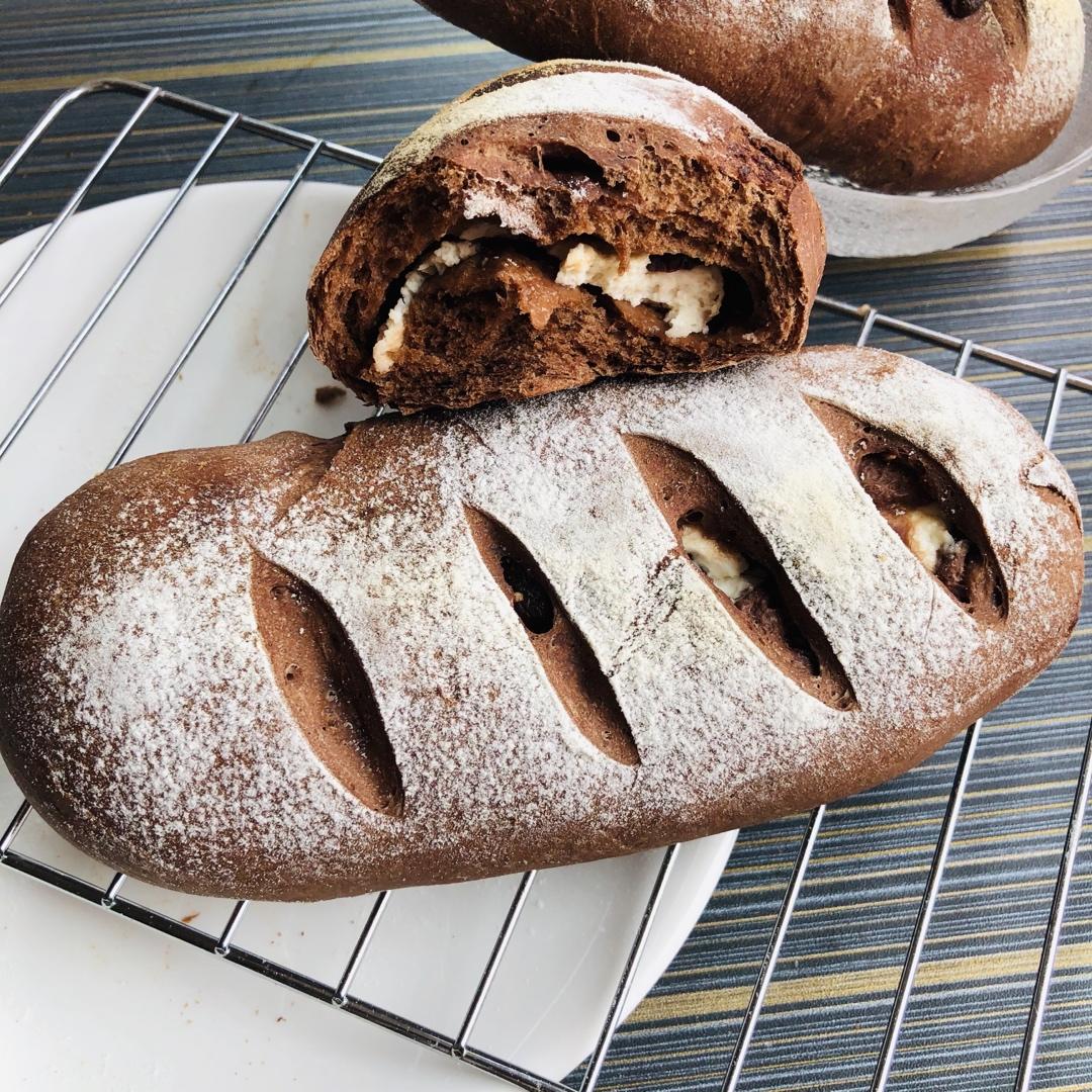 【仿原麦山丘黑眼豆豆】可可软欧包