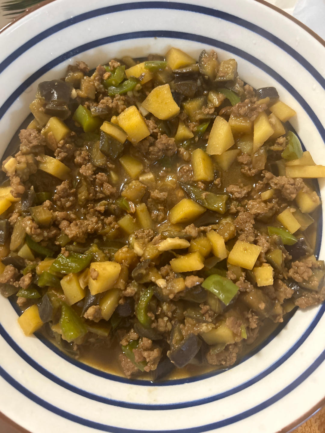 茄子肉丁打卤面