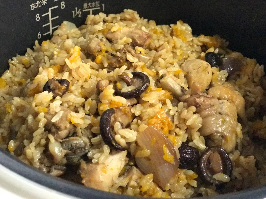 南瓜鸡肉饭