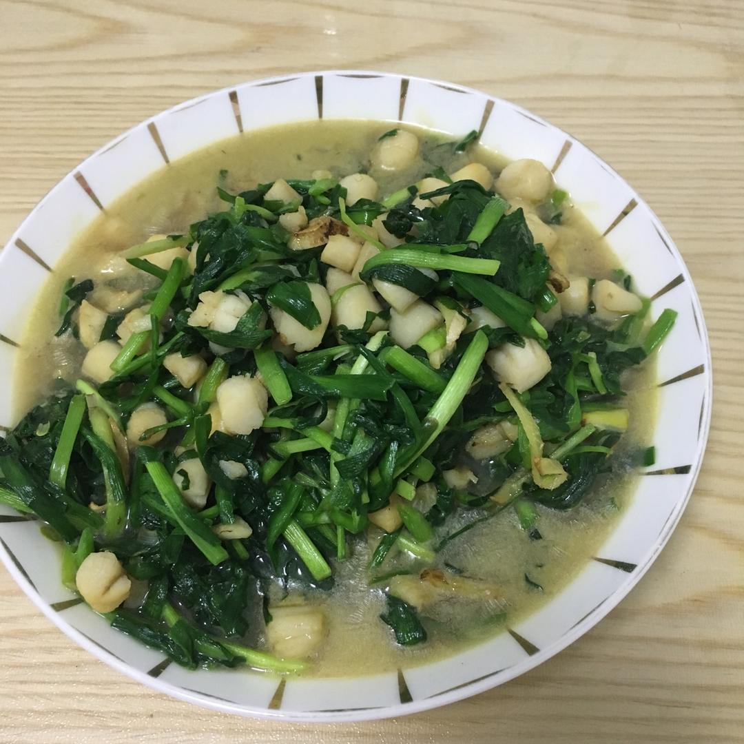 扇贝肉炒韭菜