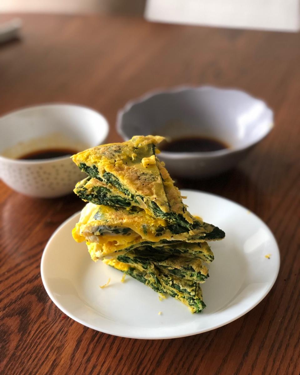 菠菜鸡蛋饼