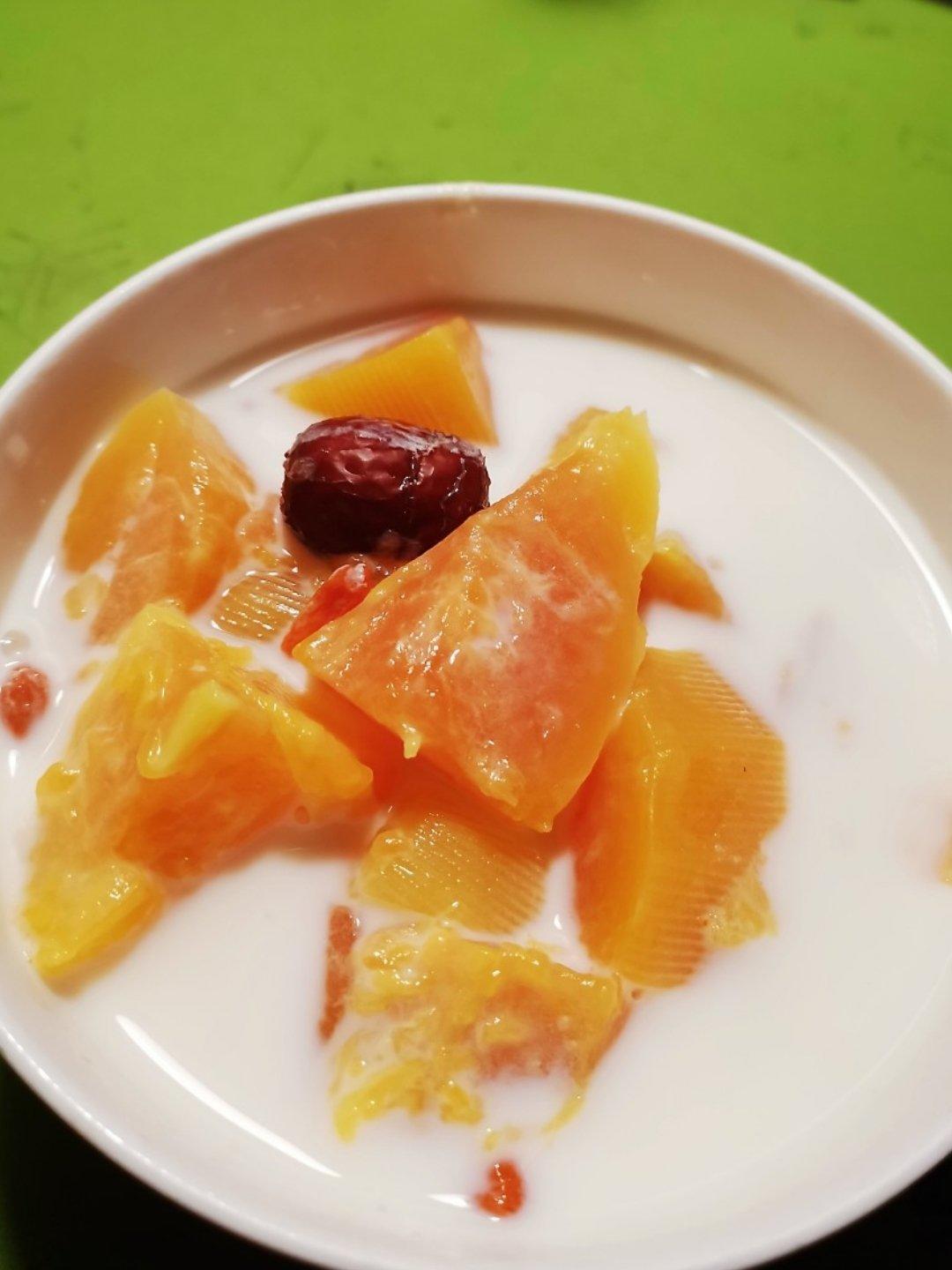 木瓜炖牛奶🥛|低脂营养✨喝出牛奶肌