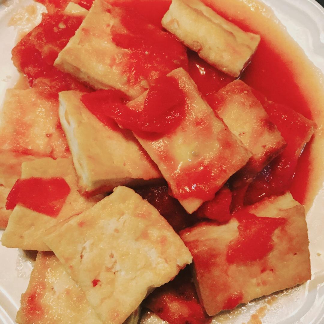 番茄烧老豆腐( Stewed Bean Curd with Tomato)