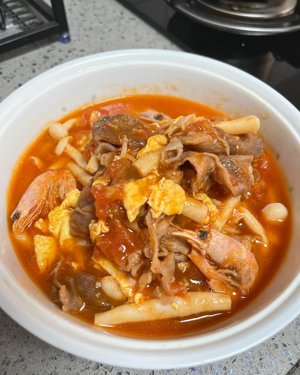 番茄虾仁海鲜菇