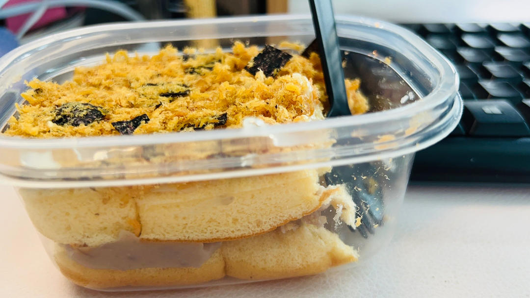 芋泥肉松贝贝蛋糕｜快手0失败|常温蛋糕｜无需奶油