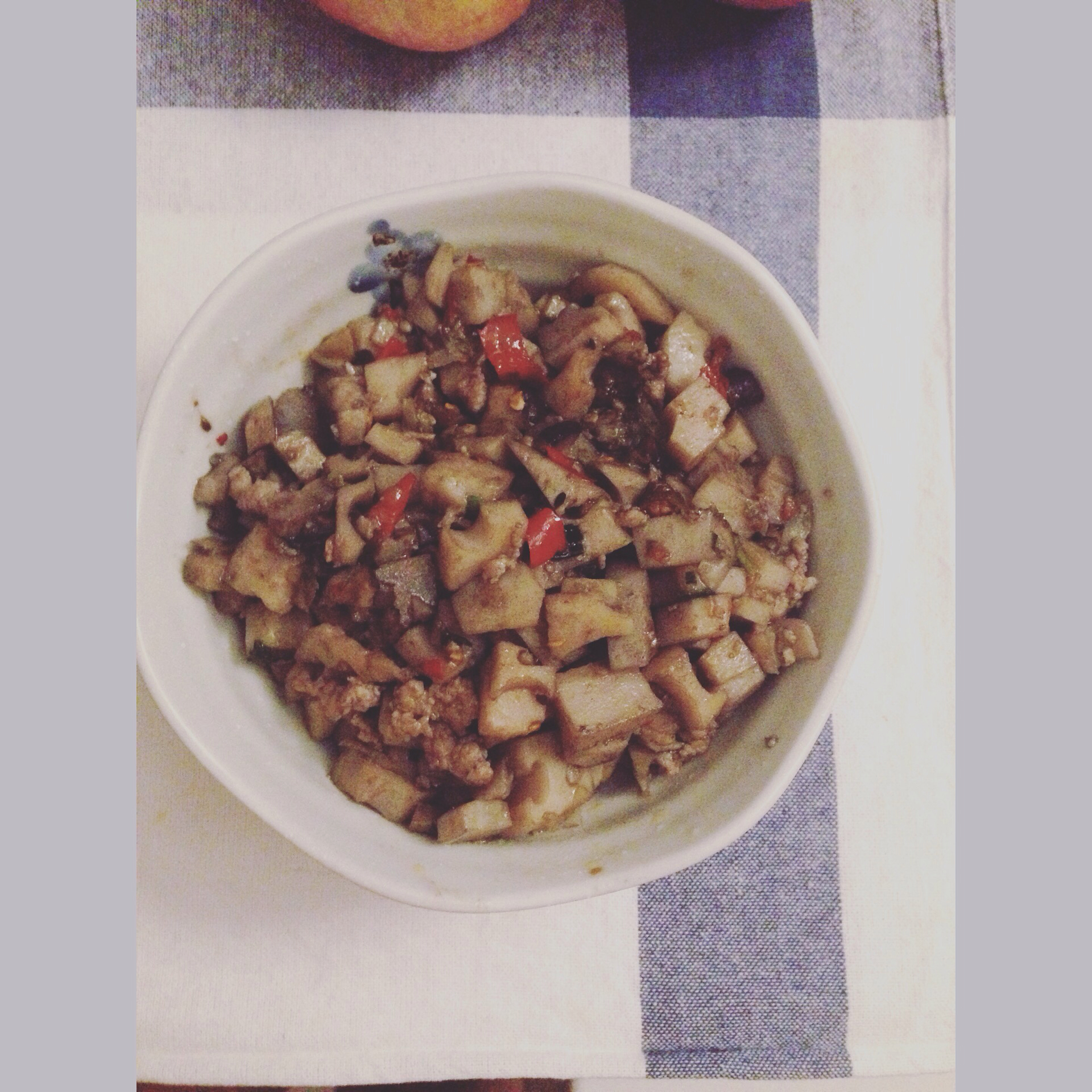 肉末炒藕丁