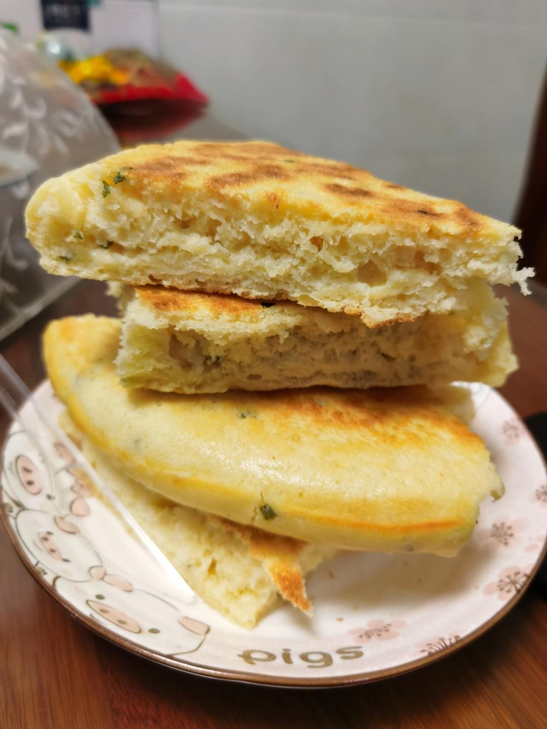 手不沾面做发面大饼