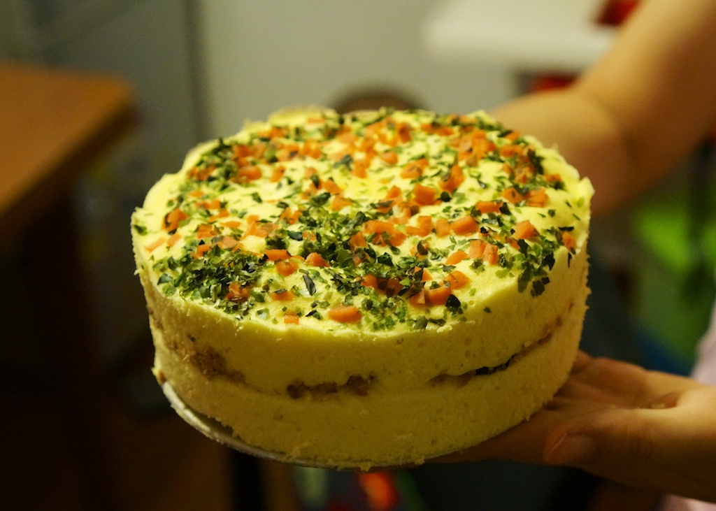 海苔肉松蒸蛋糕