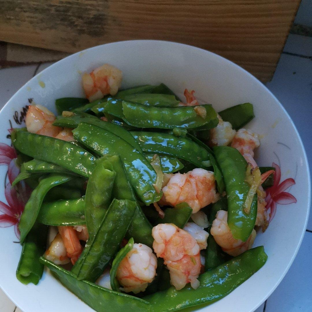 荷兰豆炒虾仁