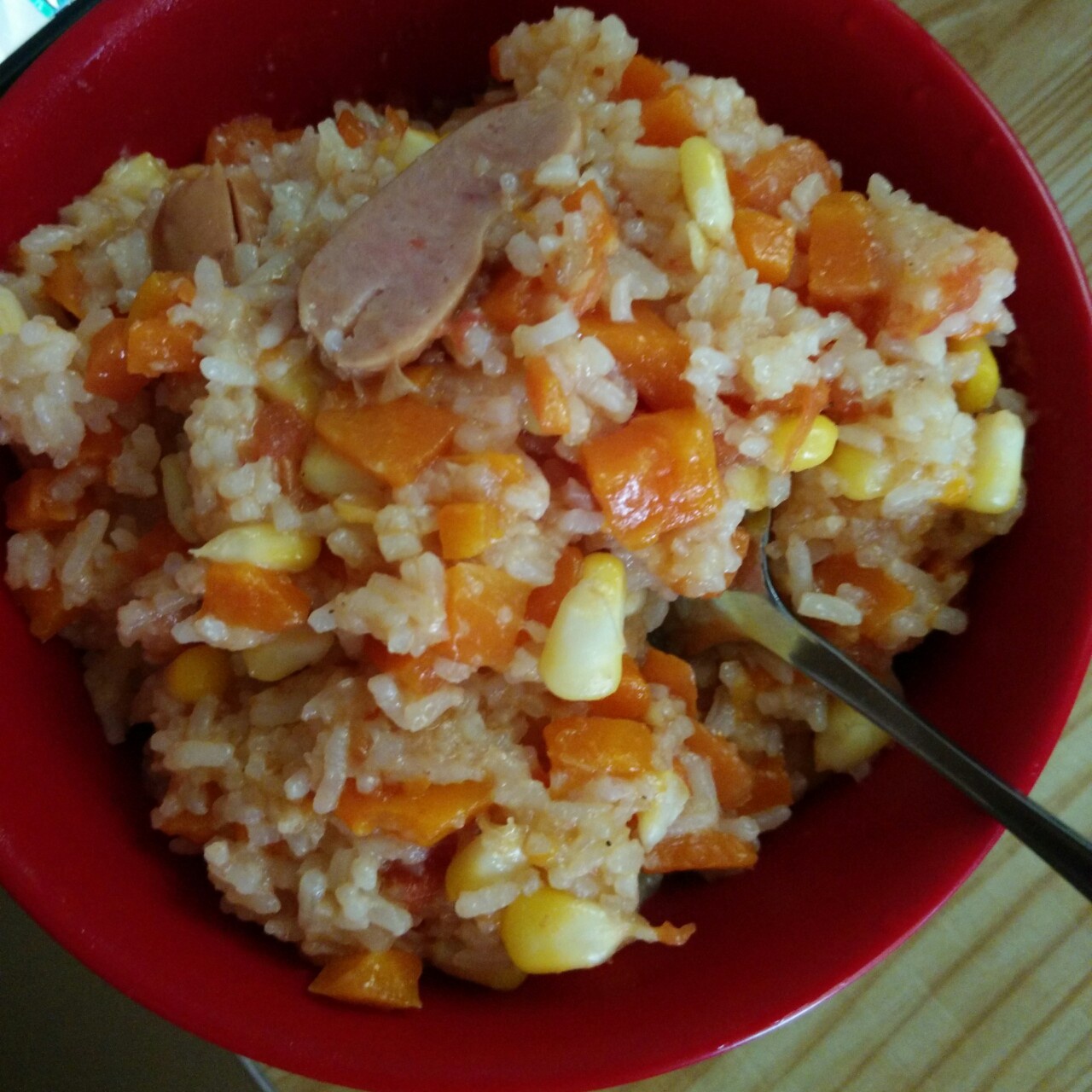 整个番茄饭加强版【两个番茄玉米饭】