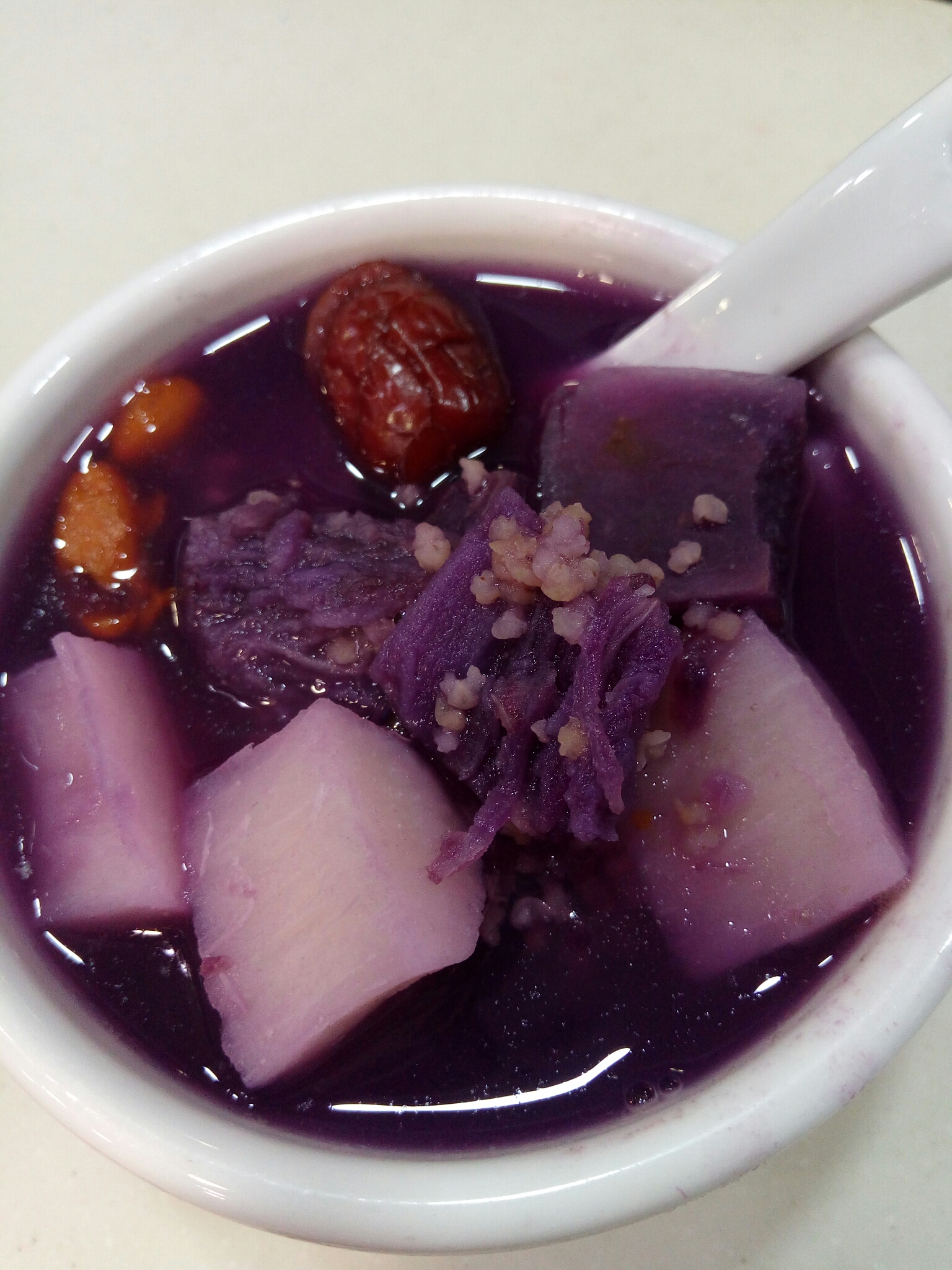 紫薯山药小米粥的做法