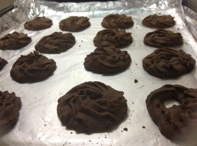 挤花毫无压力的巧克力曲奇