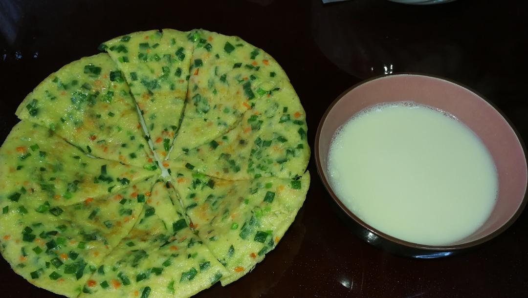 卡妈私房菜～韭菜胡萝卜鸡蛋饼