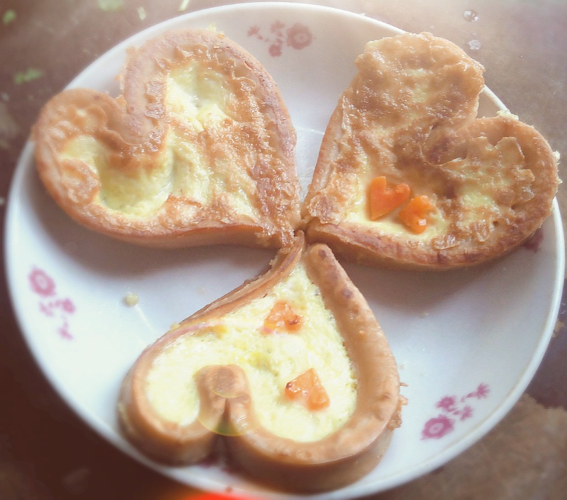 cherryscake做的爱心香肠煎蛋