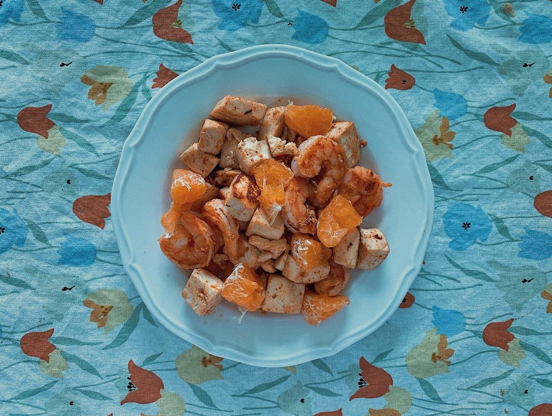 味噌姜汁豆腐虾仁橙香温沙拉【优质蛋白质】