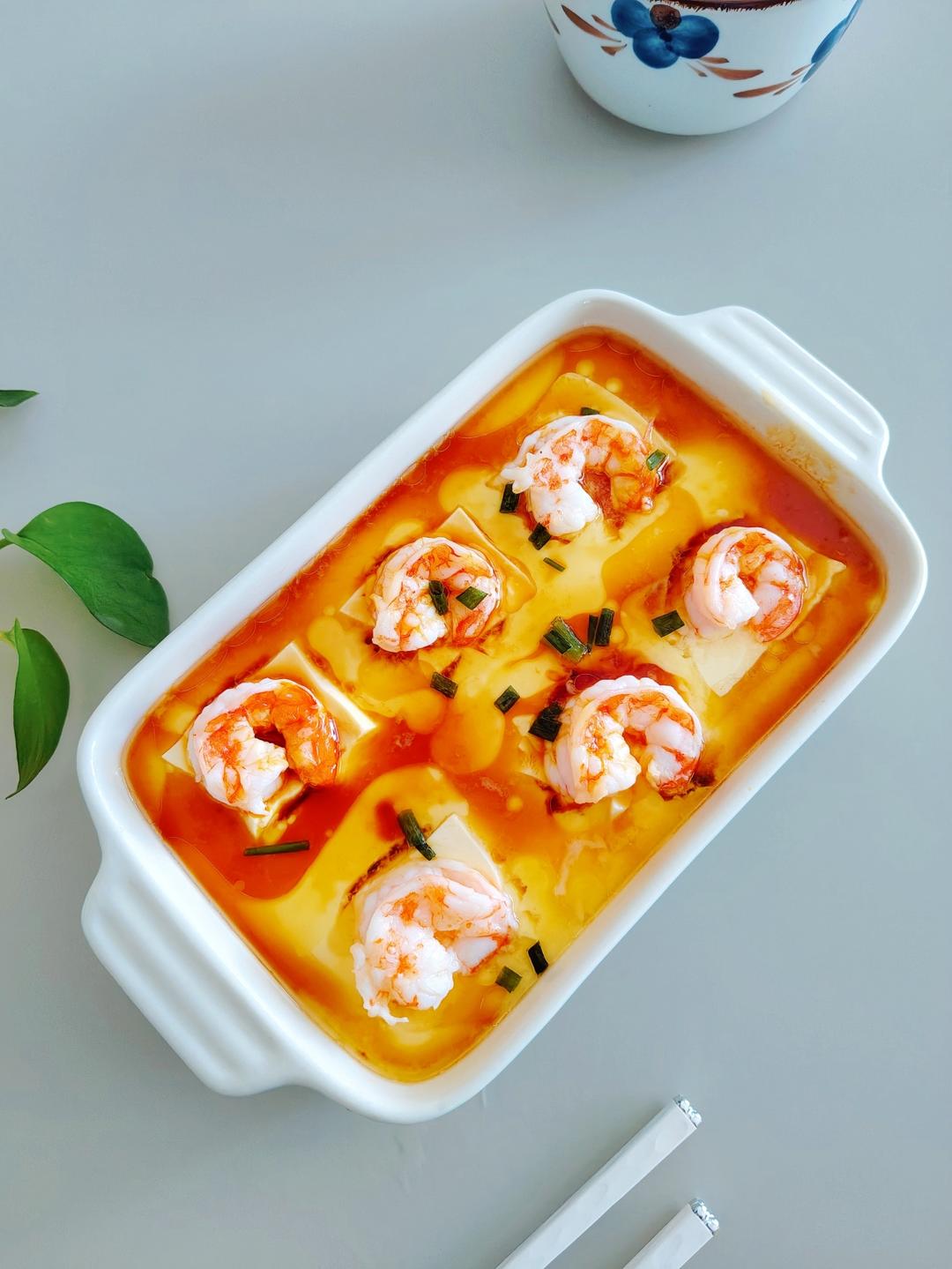 高蛋白健康年菜｜鲜虾豆腐蒸蛋