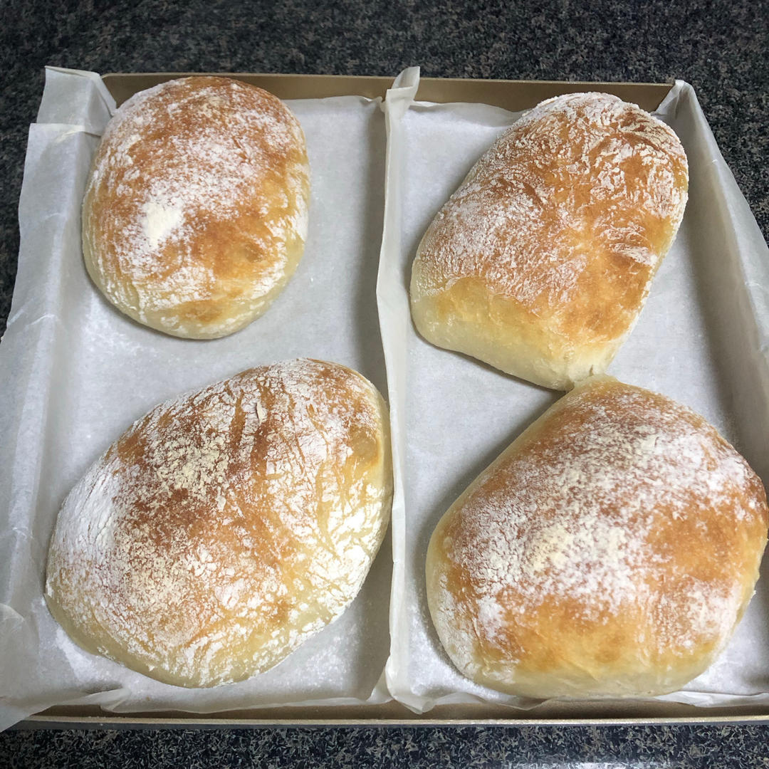【ciabatta】家庭版恰巴塔，软乎乎的拖鞋面包