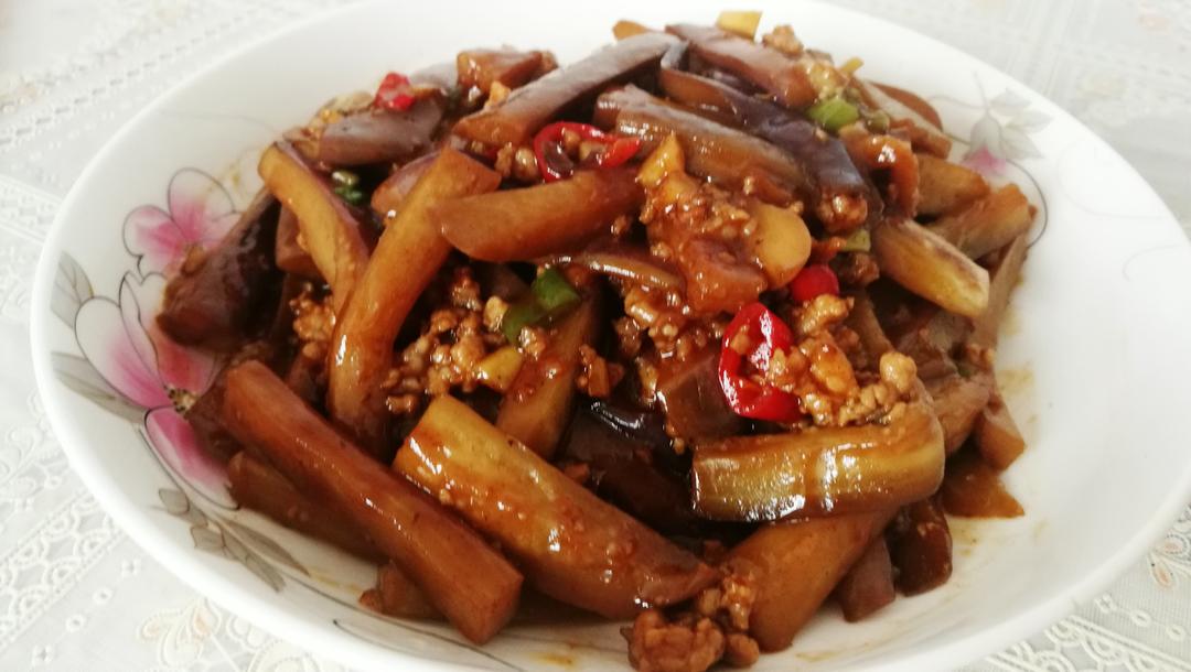 红烧肉沫茄子