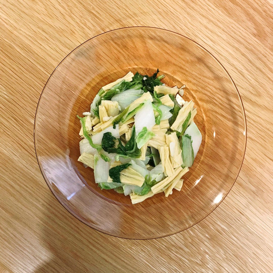 杭白菜炒腐竹