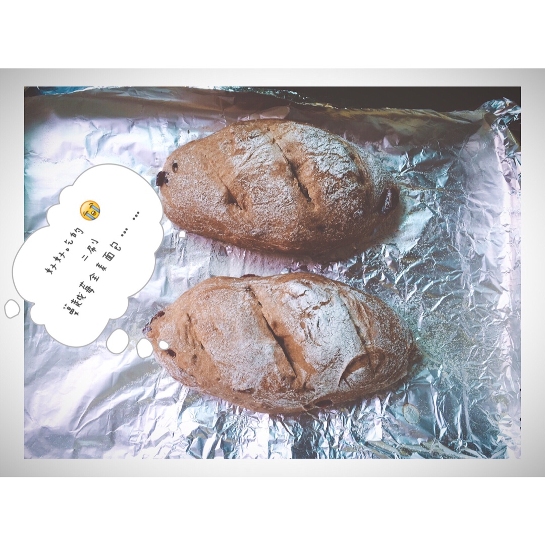 全麦蔓越莓软式欧包（免揉）