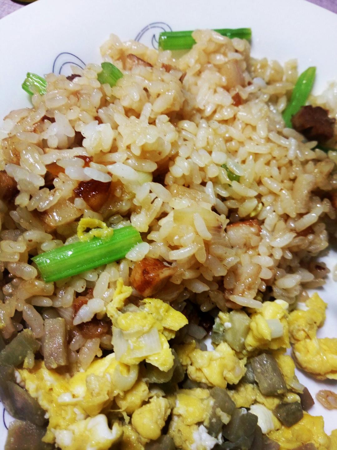 一身仙女味呐做的红烧肉炒饭