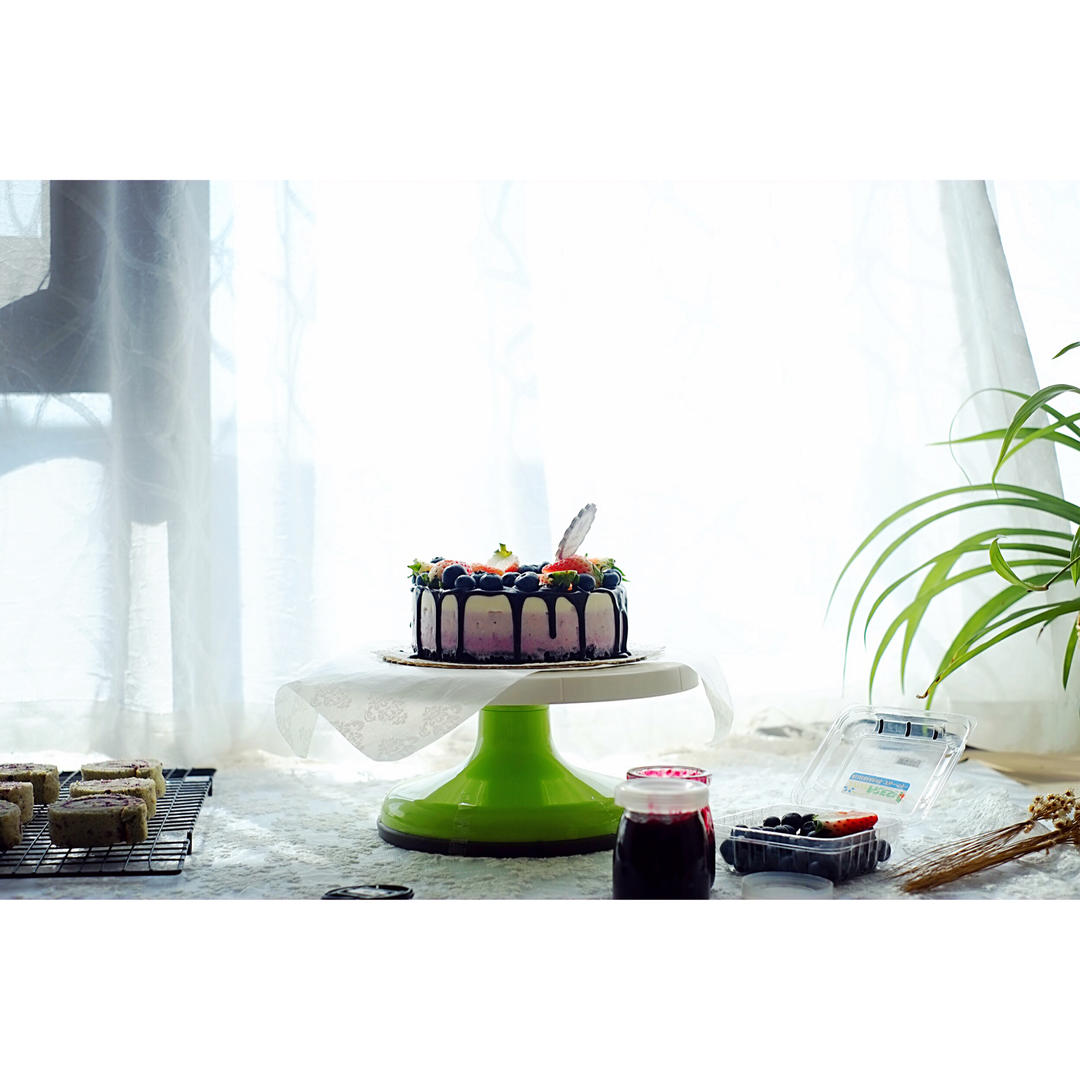 渐变蓝莓冻芝士蛋糕（免烤）