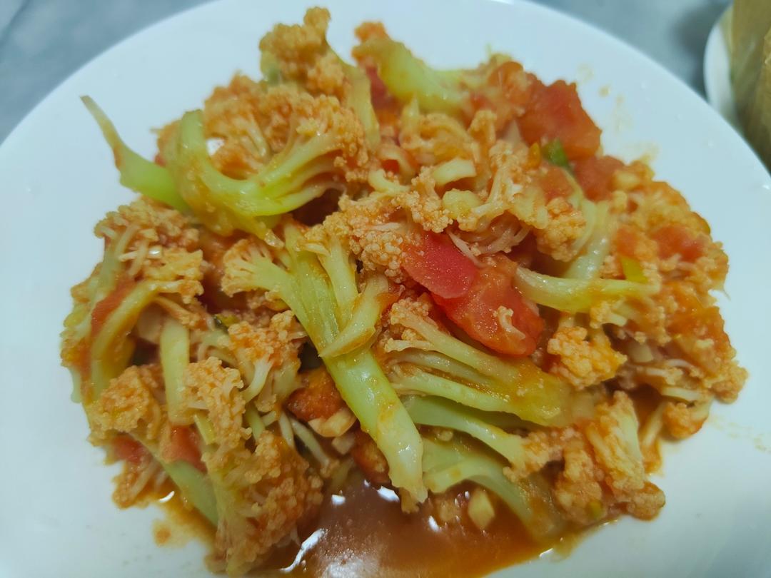 有机花菜炒西红柿