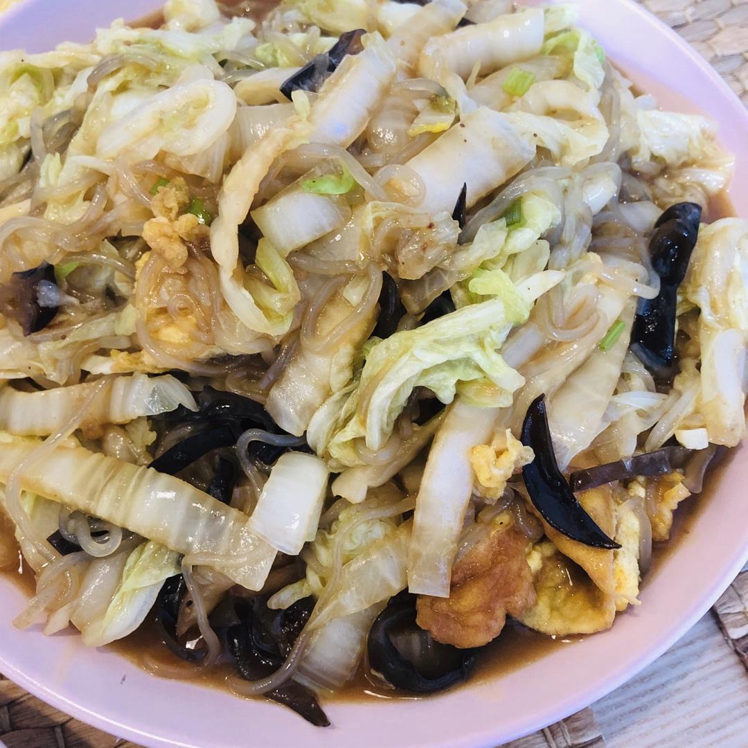 白菜粉丝炒鸡蛋