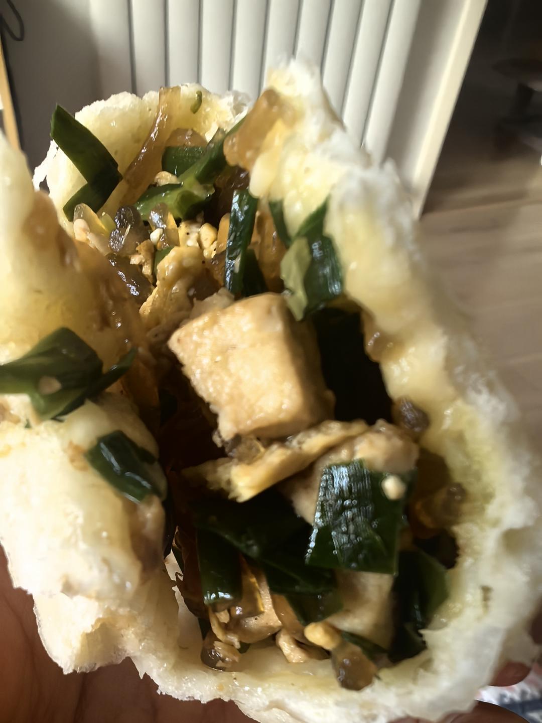 韭菜豆腐粉条素包子