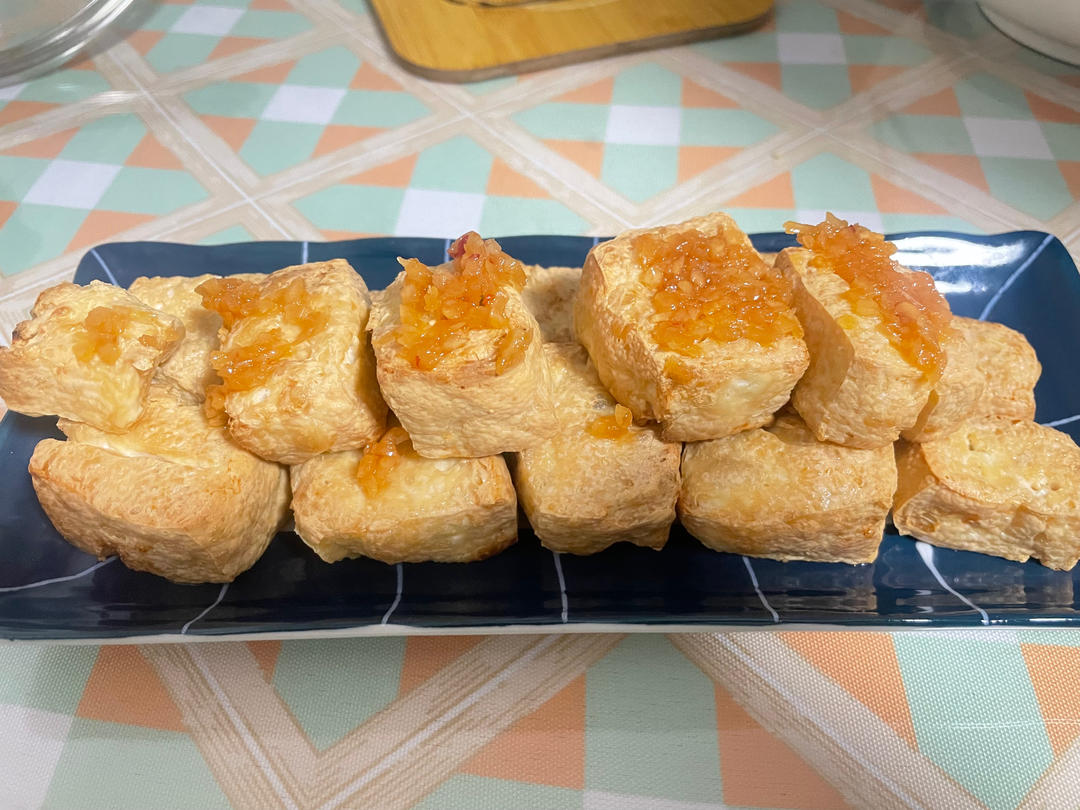 超简单❗️空气炸锅炸豆腐，外酥里嫩
