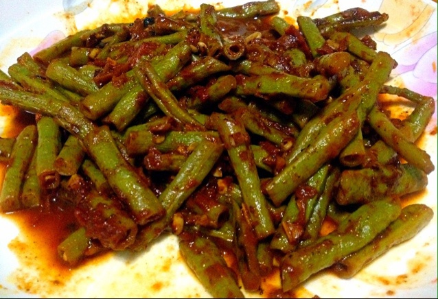 西红柿炒长豆角