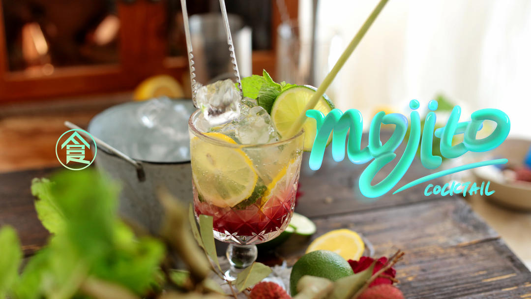 玫瑰荔枝Mojito🍹（自制玫瑰糖浆）