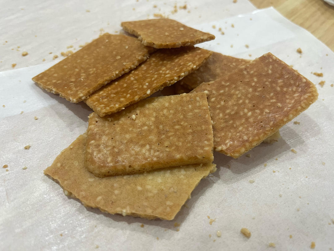 芝麻薄脆饼干，一步操作，超级简单
