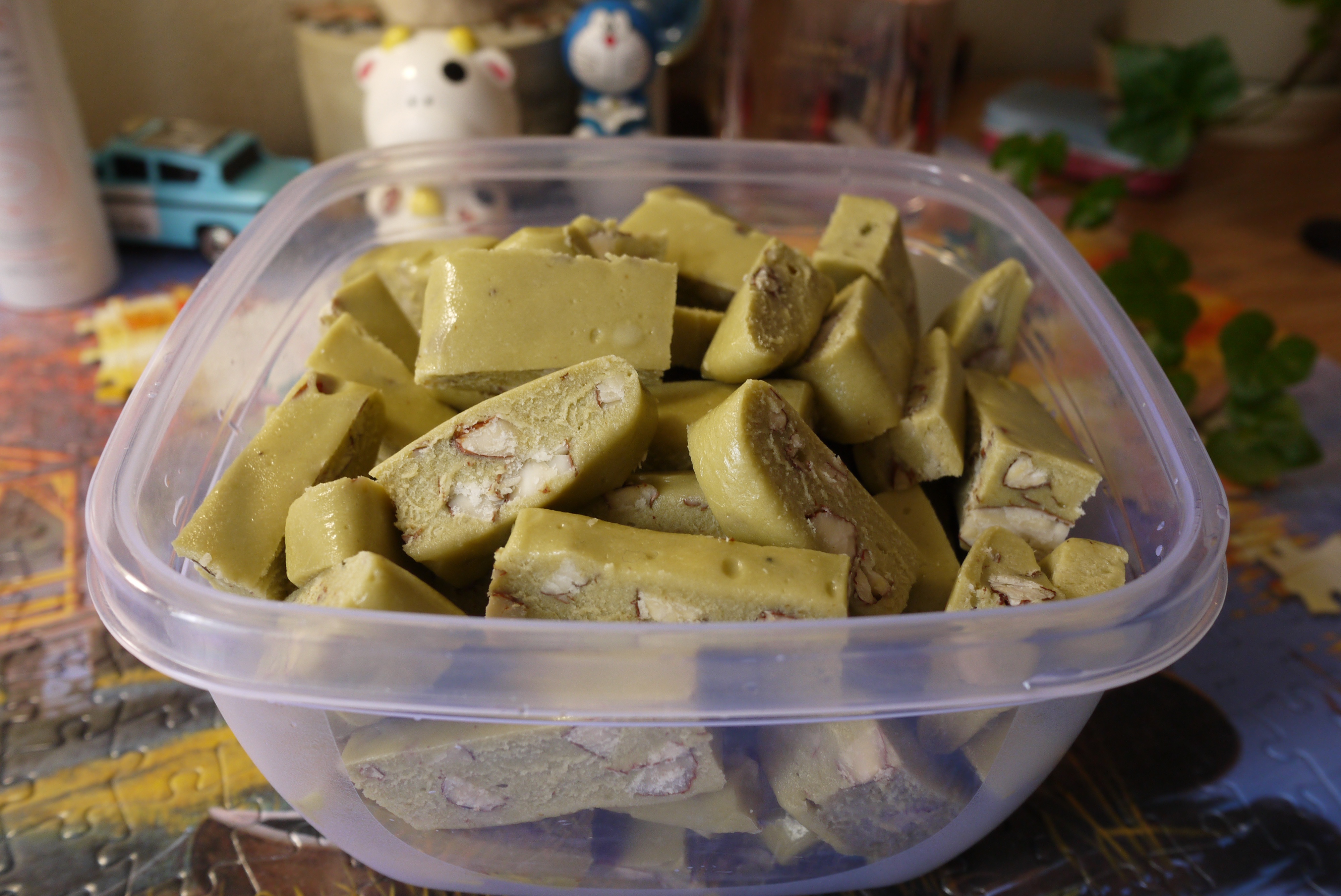 抹茶杏仁牛轧糖