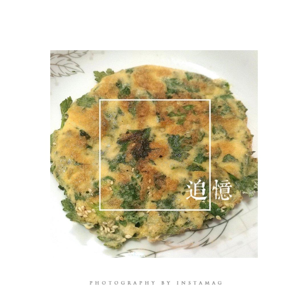 芹菜叶鸡蛋饼～低脂减肥蔬菜饼