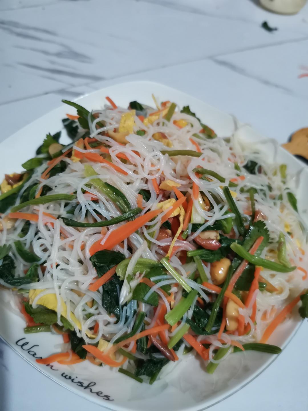 凉拌粉丝菠菜
