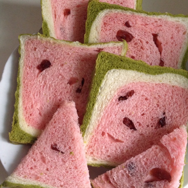 kikilele做的西瓜吐司中种北海道吐司