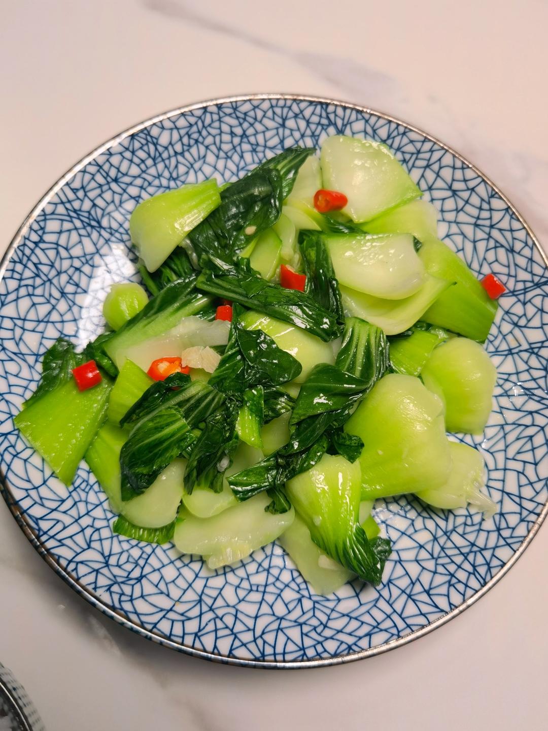 炒青菜，脆而不生，熟而不老