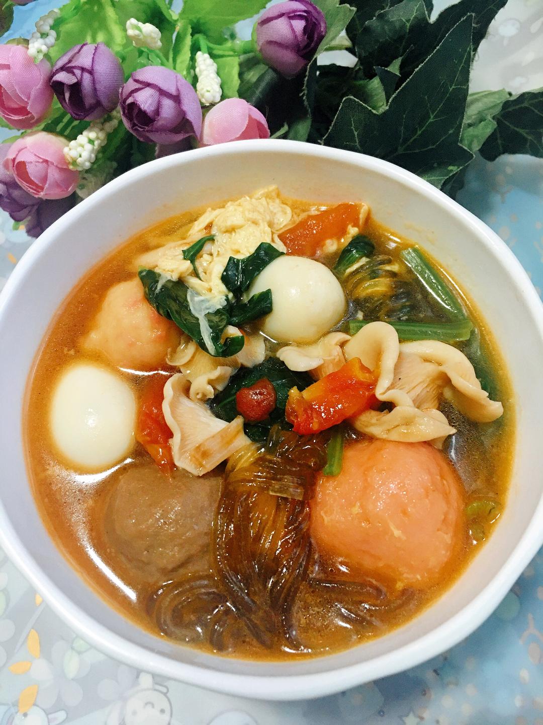 杂蔬丸子汤的做法