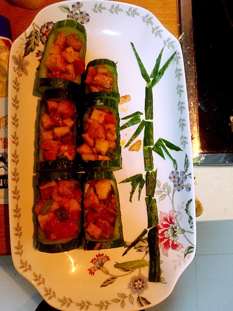 最美年夜饭-🎋翠竹报春节节高🥒（黄瓜玉米火腿鸡丁沙拉）